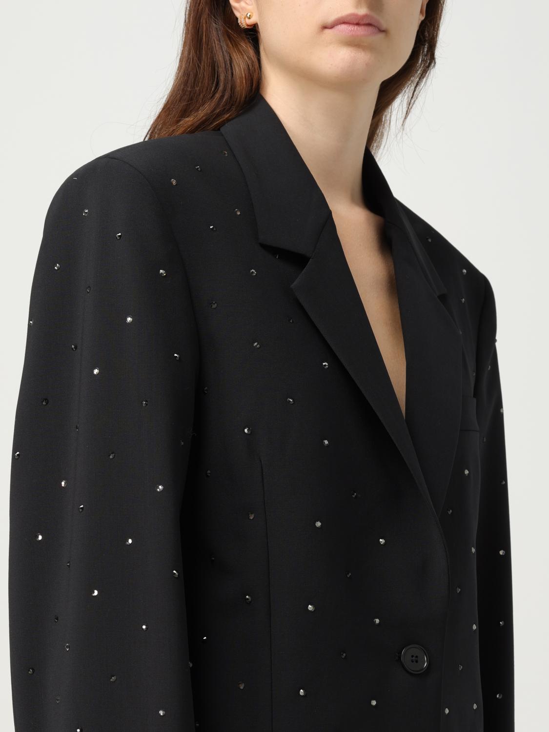 MSGM BLAZER: MSGM blazer in stretch wool with applied rhinestones, Black - Img 5