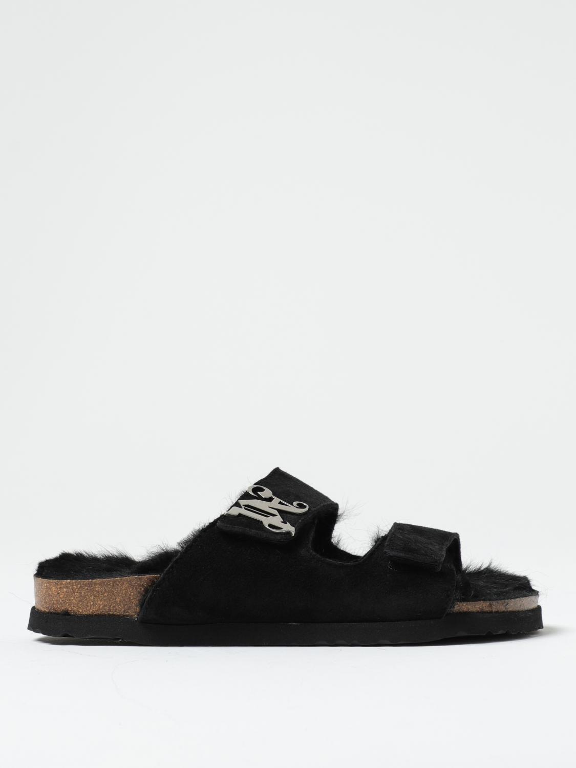 PALM ANGELS SANDALS: Palm Angels Comfy sandals in suede, Black - Img 1