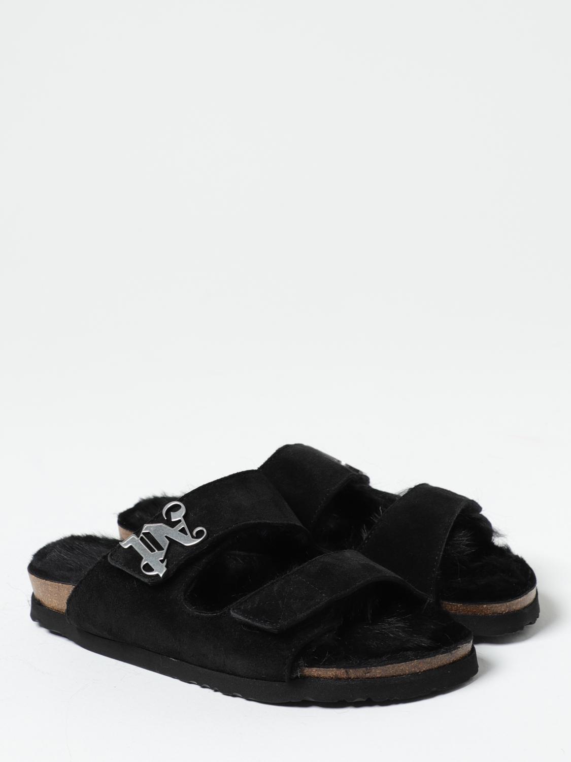 PALM ANGELS SANDALS: Palm Angels Comfy sandals in suede, Black - Img 2
