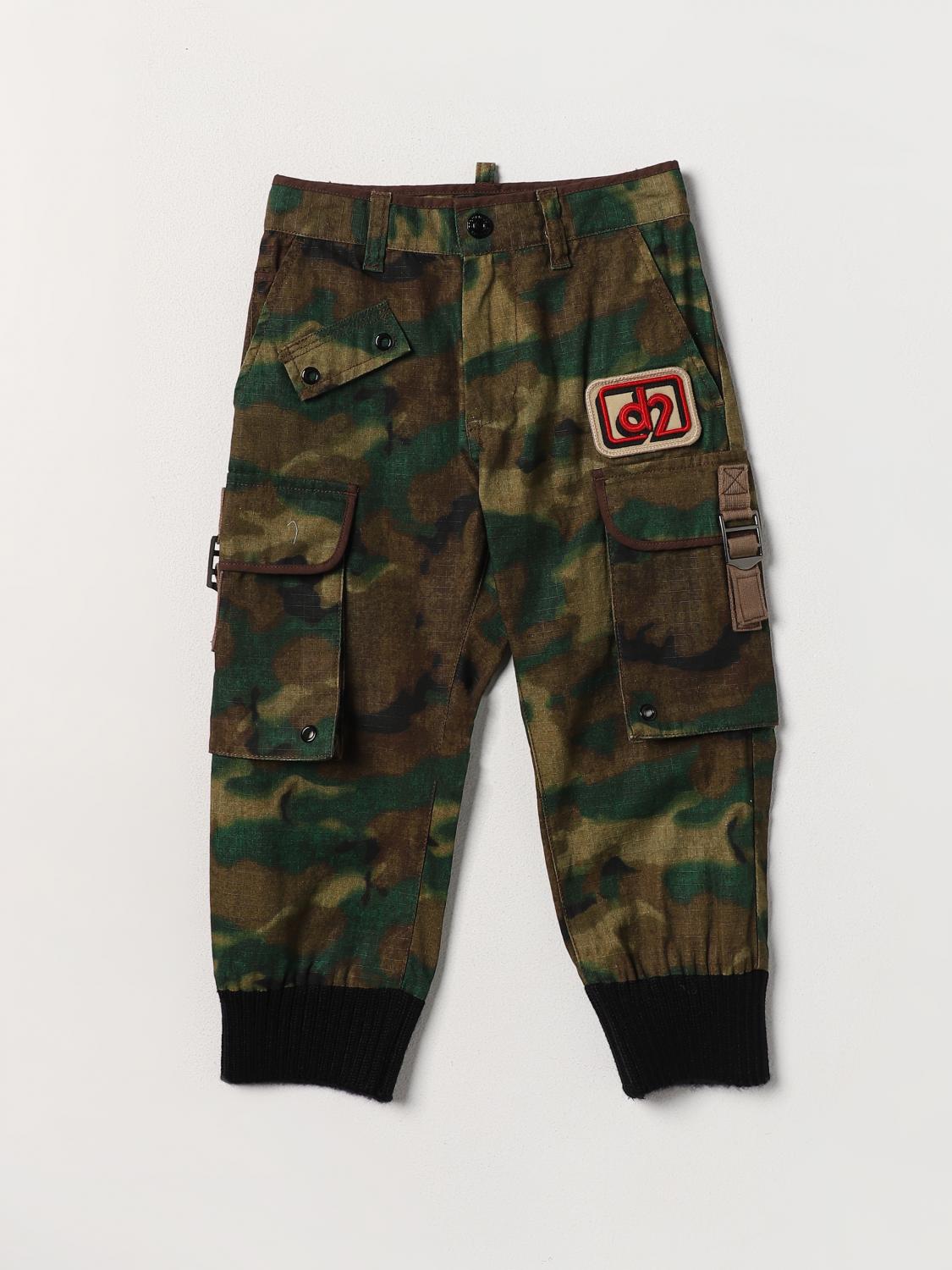 DSQUARED2 裤子: 裤子 儿童 Dsquared2 Junior, 绿色 - Img 1