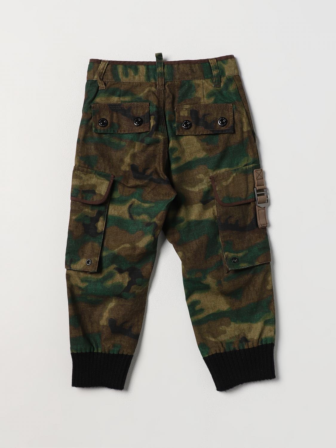 DSQUARED2 裤子: 裤子 儿童 Dsquared2 Junior, 绿色 - Img 2