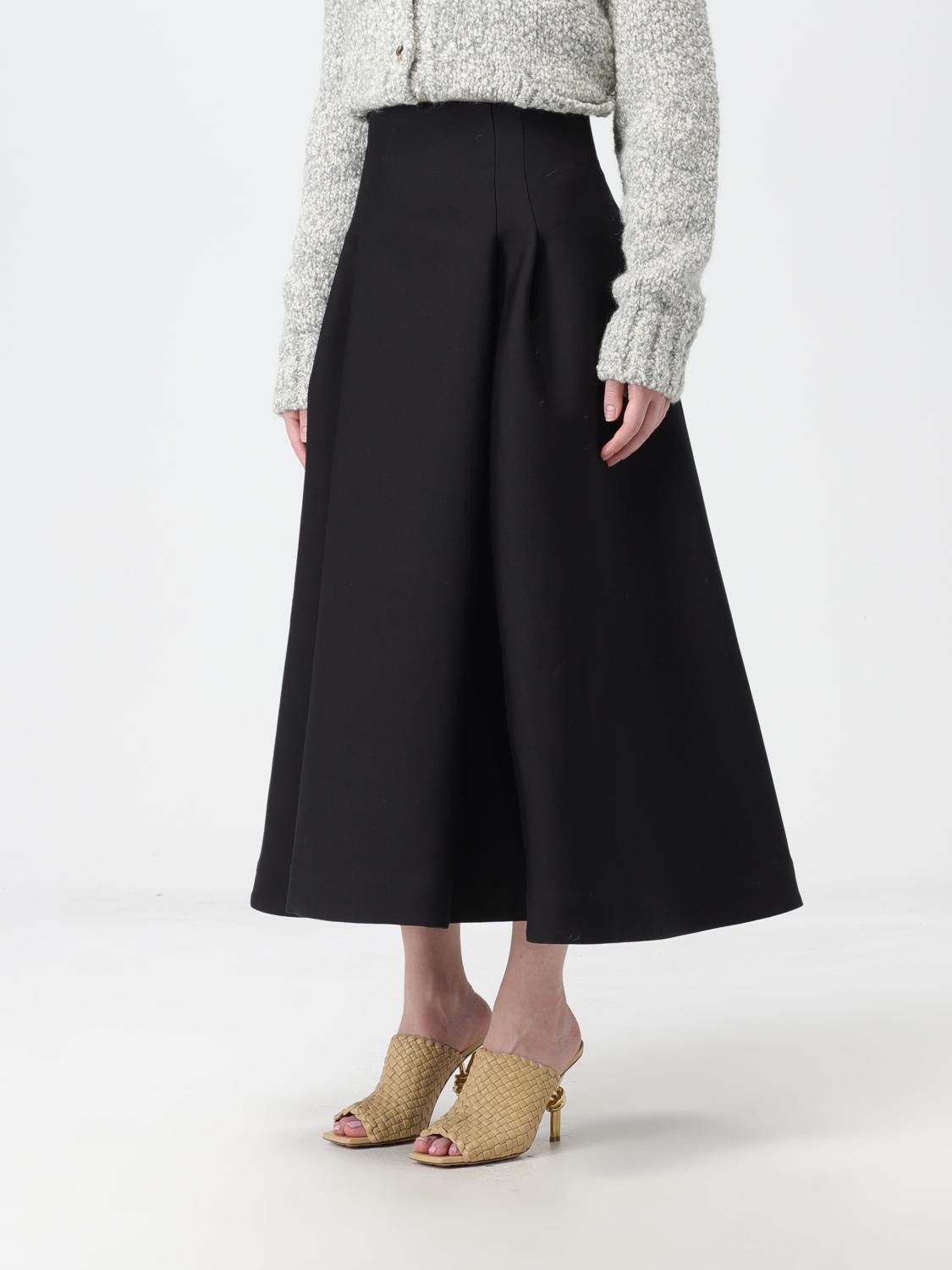 BOTTEGA VENETA: Gonna in lana - Nero | Gonna Bottega Veneta