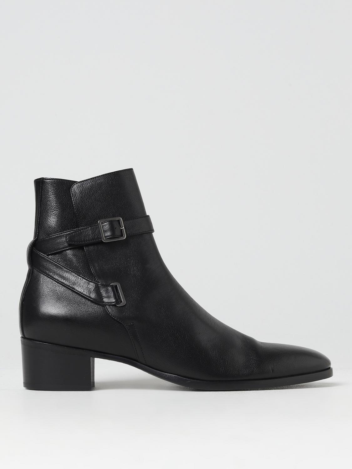 SAINT LAURENT ankle boots in natural grain leather Black Saint Laurent boots 75598225V00 online at GIGLIO.COM