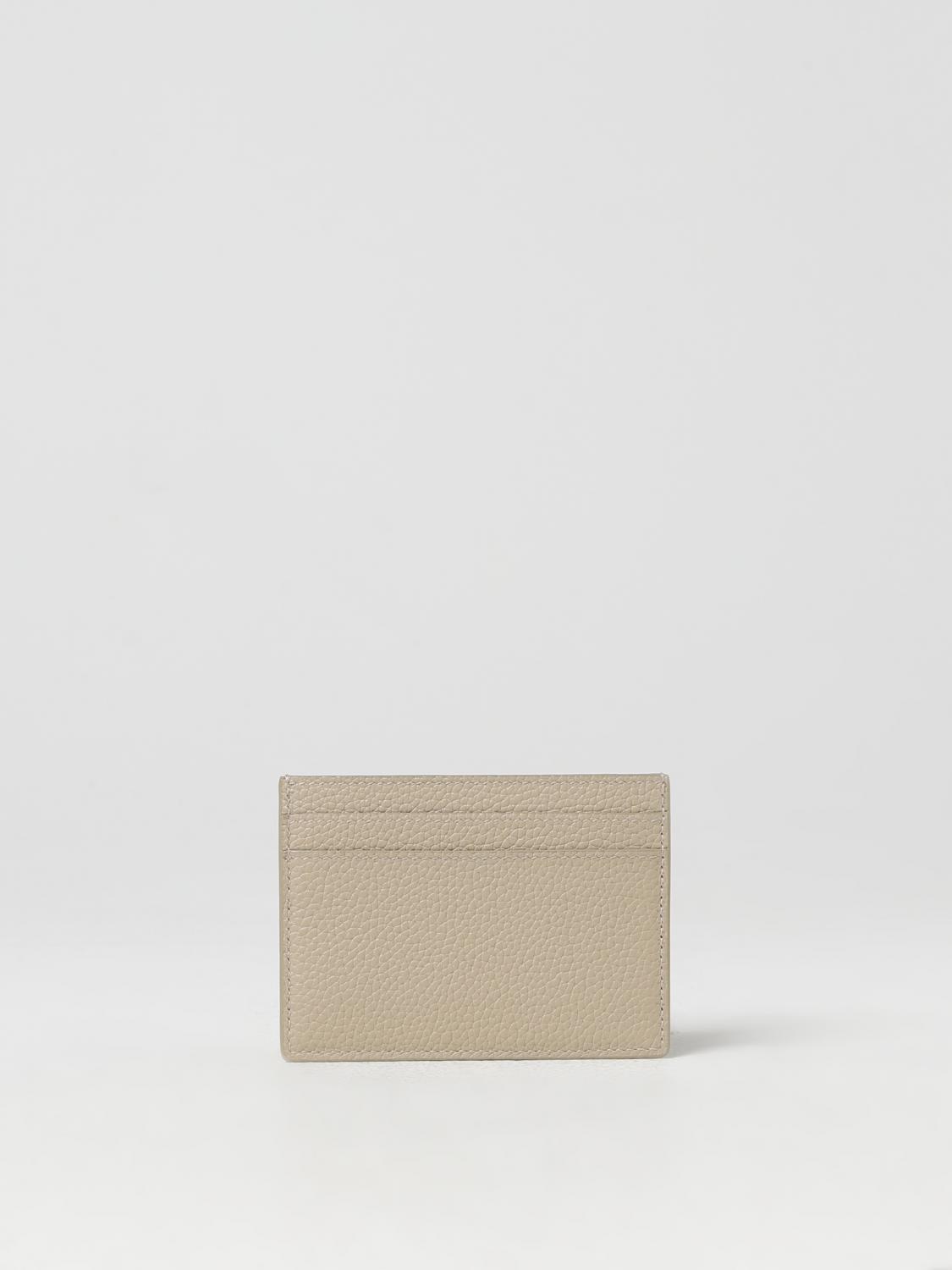 SAINT LAURENT WALLET: Saint Laurent Tiny Mon Milo credit card holder in grained leather, White - Img 2