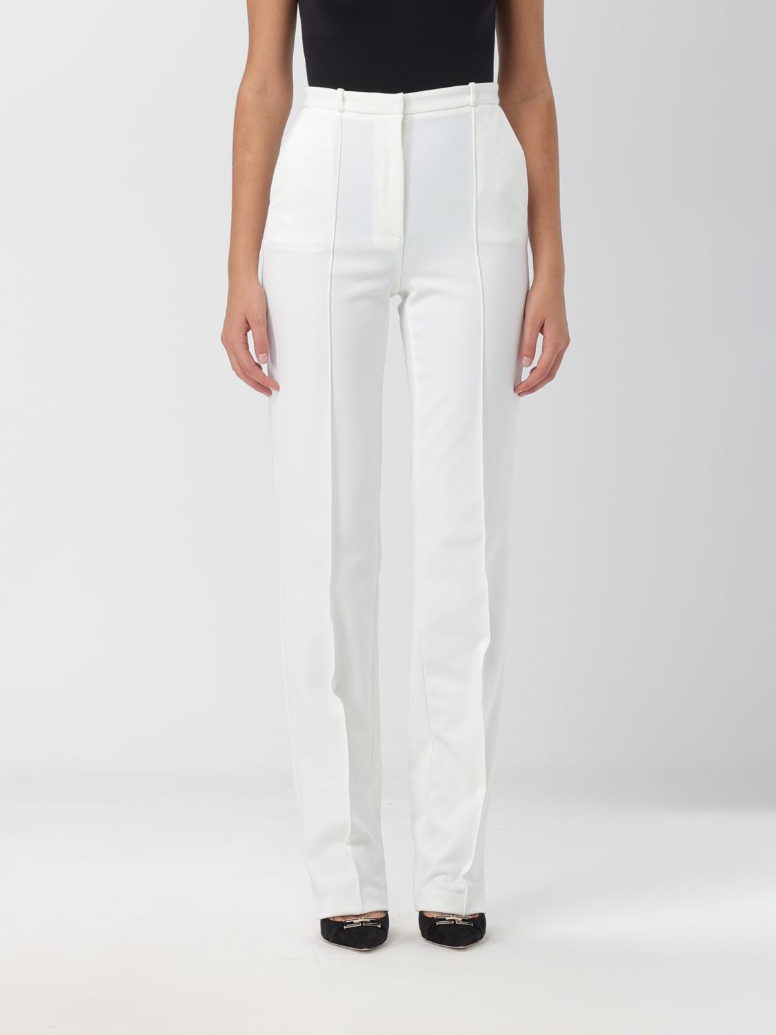 ELISABETTA FRANCHI: Pants woman - Ivory | Elisabetta Franchi