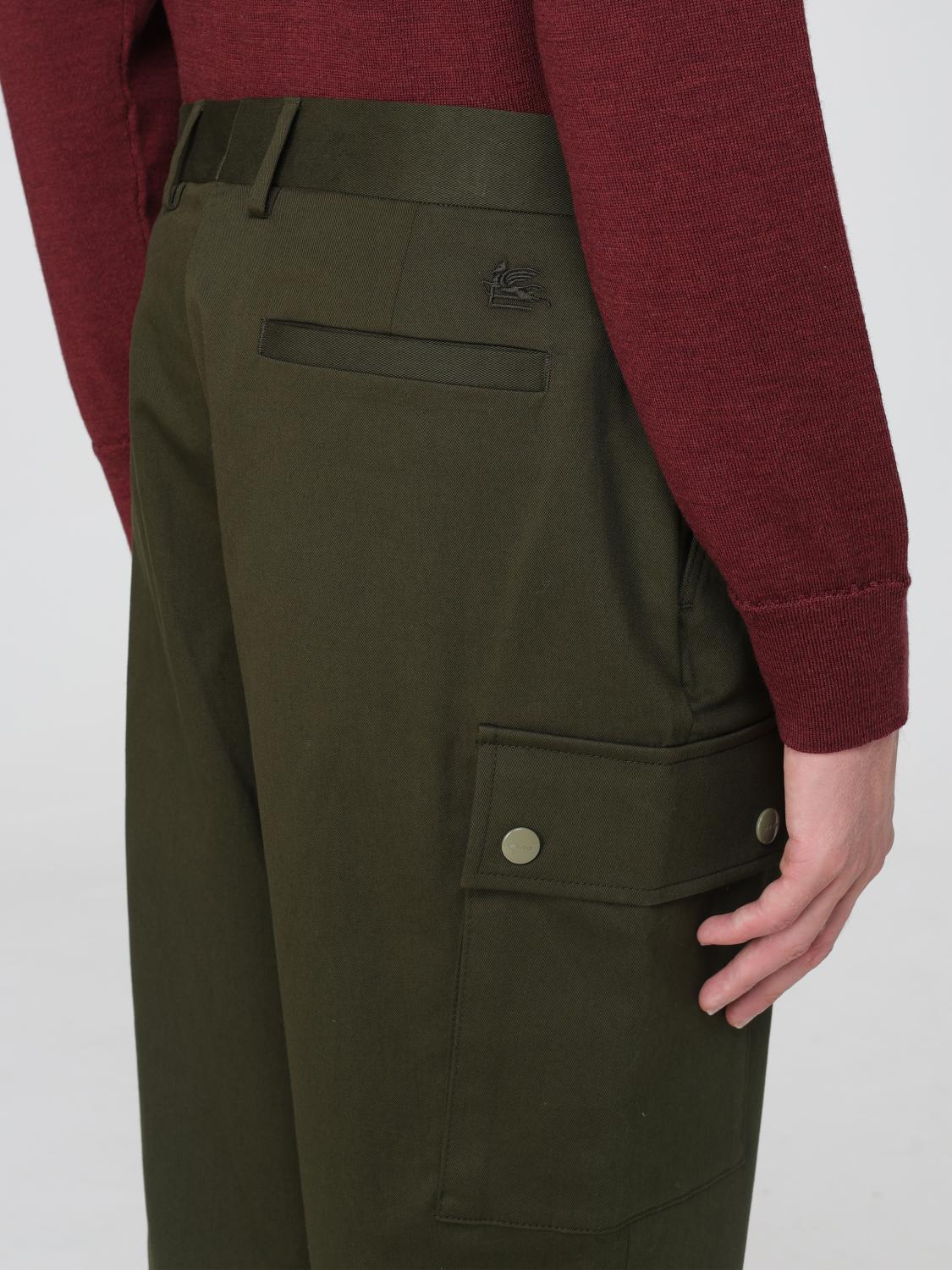 ETRO PANTS: Etro cargo pants in cotton blend, Green - Img 5