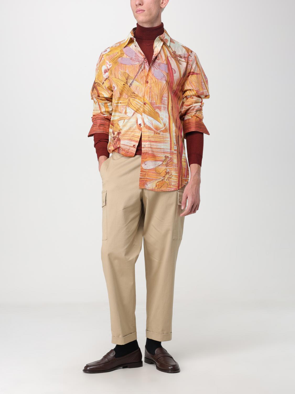 ETRO PANTS: Etro cargo pants in cotton blend, Beige - Img 2