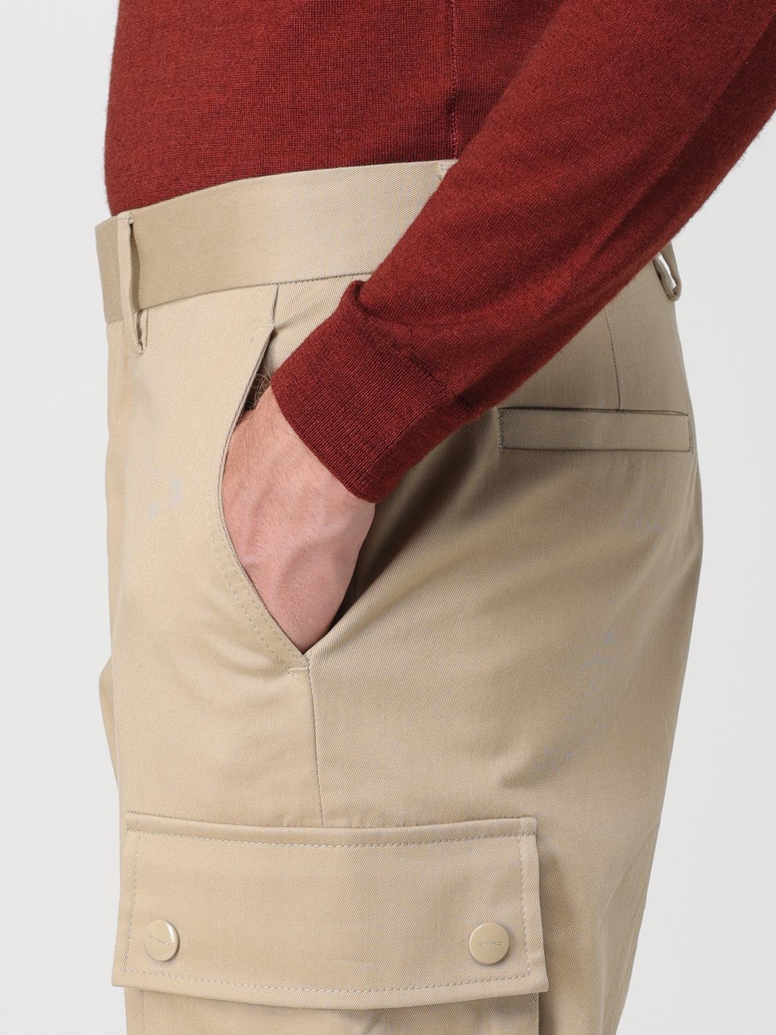 ETRO PANTS: Etro cargo pants in cotton blend, Beige - Img 5
