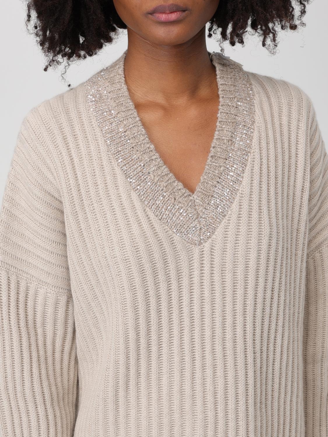 Brunello Cucinelli Sweater woman - Beige | M12511612 | GIGLIO.COM