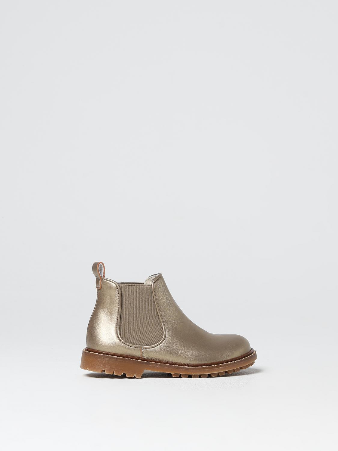 Bonpoint Chelsea boots in laminated leather - Gold | W03GBOL00006