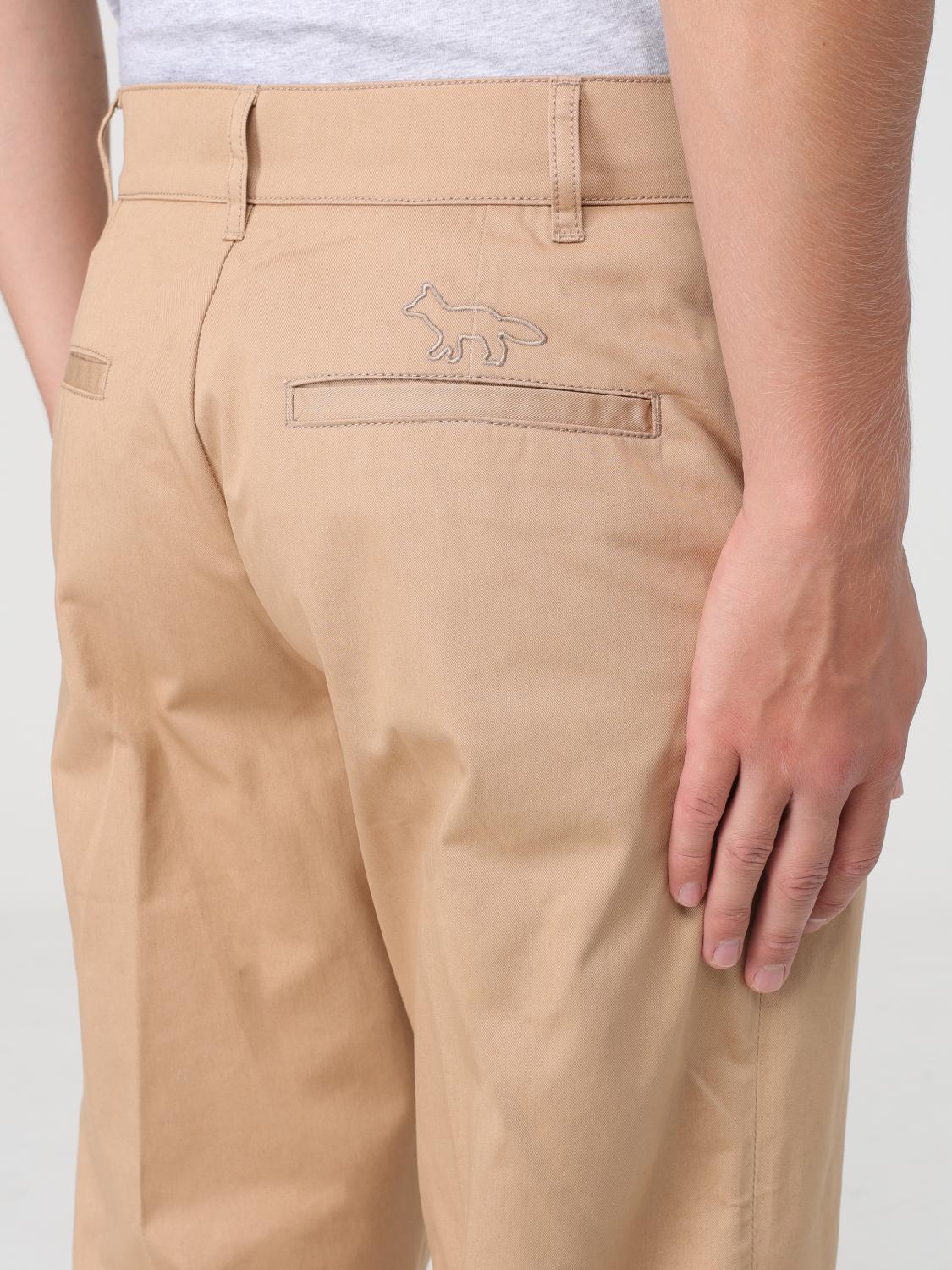 Maison Kitsuné pants in cotton gabardine - Beige | JM01103WW0073