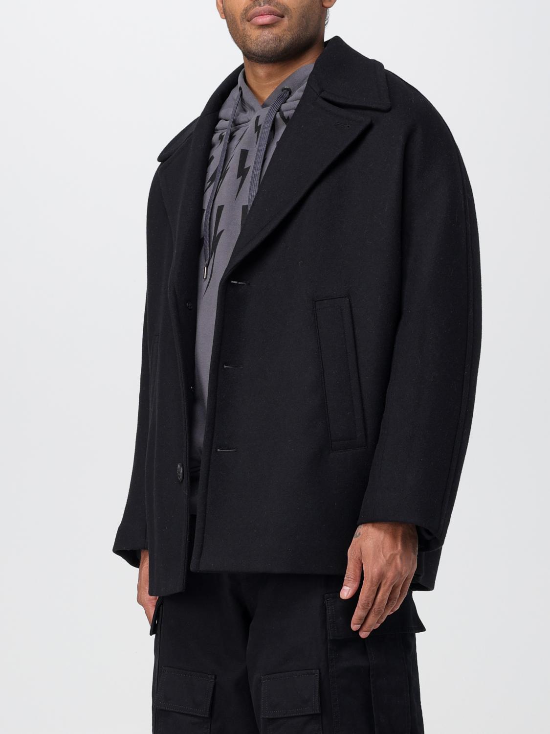 NEIL BARRETT ウールコート XS Neil Barrett Coat men - Black | PBCA045C010 | GIGLIO.COM