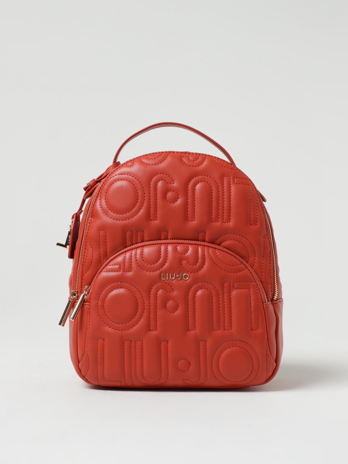 LIU JO ZAINO: Zaino Liu Jo in pelle sintetica con logo trapuntato, Rosso - Img 1
