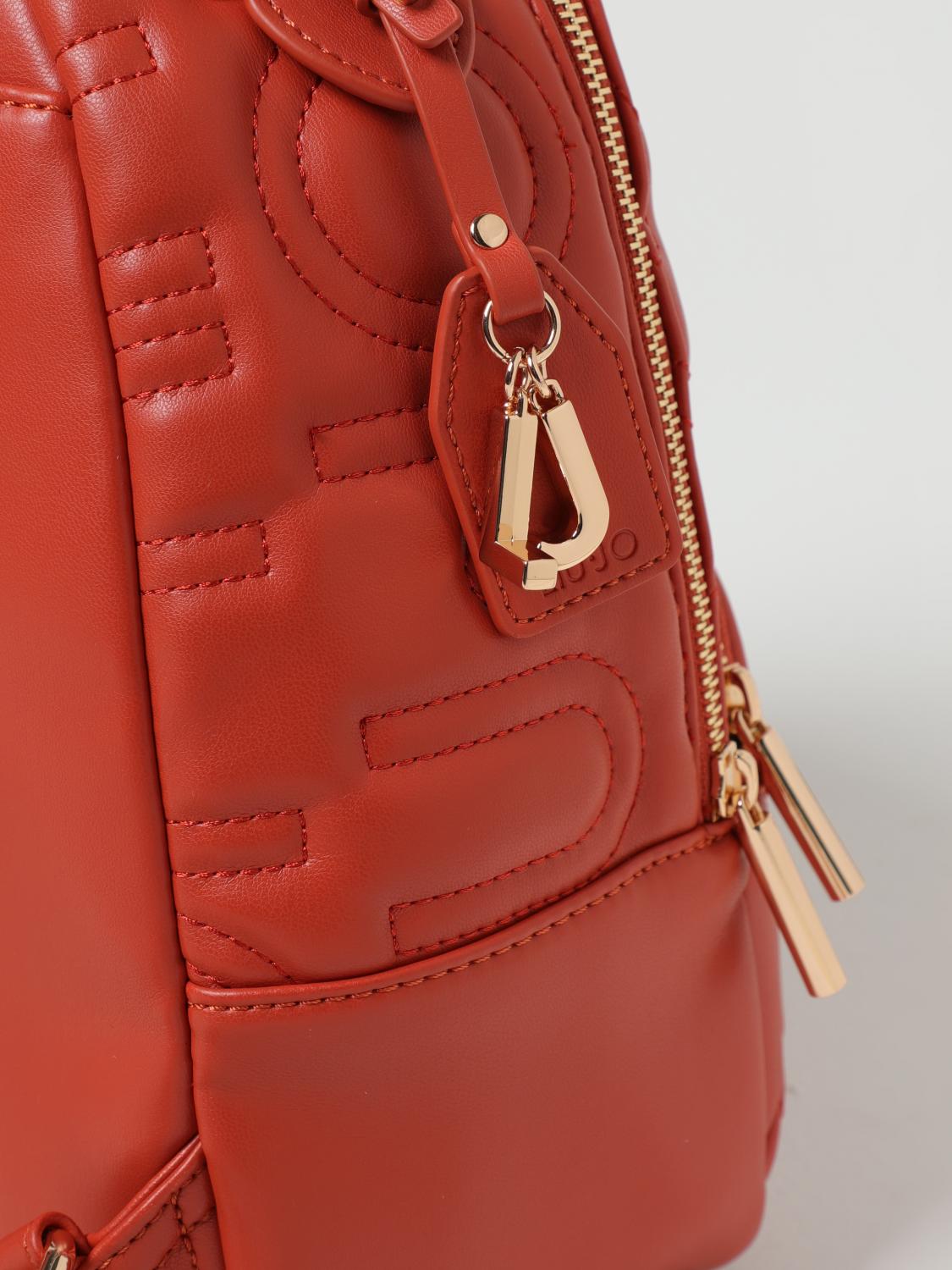 LIU JO ZAINO: Zaino Liu Jo in pelle sintetica con logo trapuntato, Rosso - Img 3