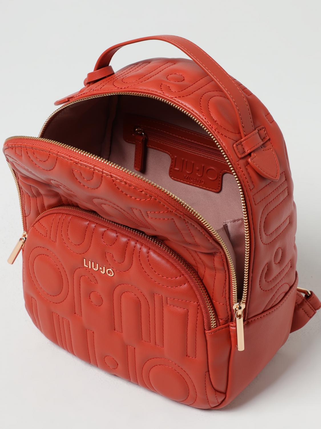 LIU JO ZAINO: Zaino Liu Jo in pelle sintetica con logo trapuntato, Rosso - Img 4