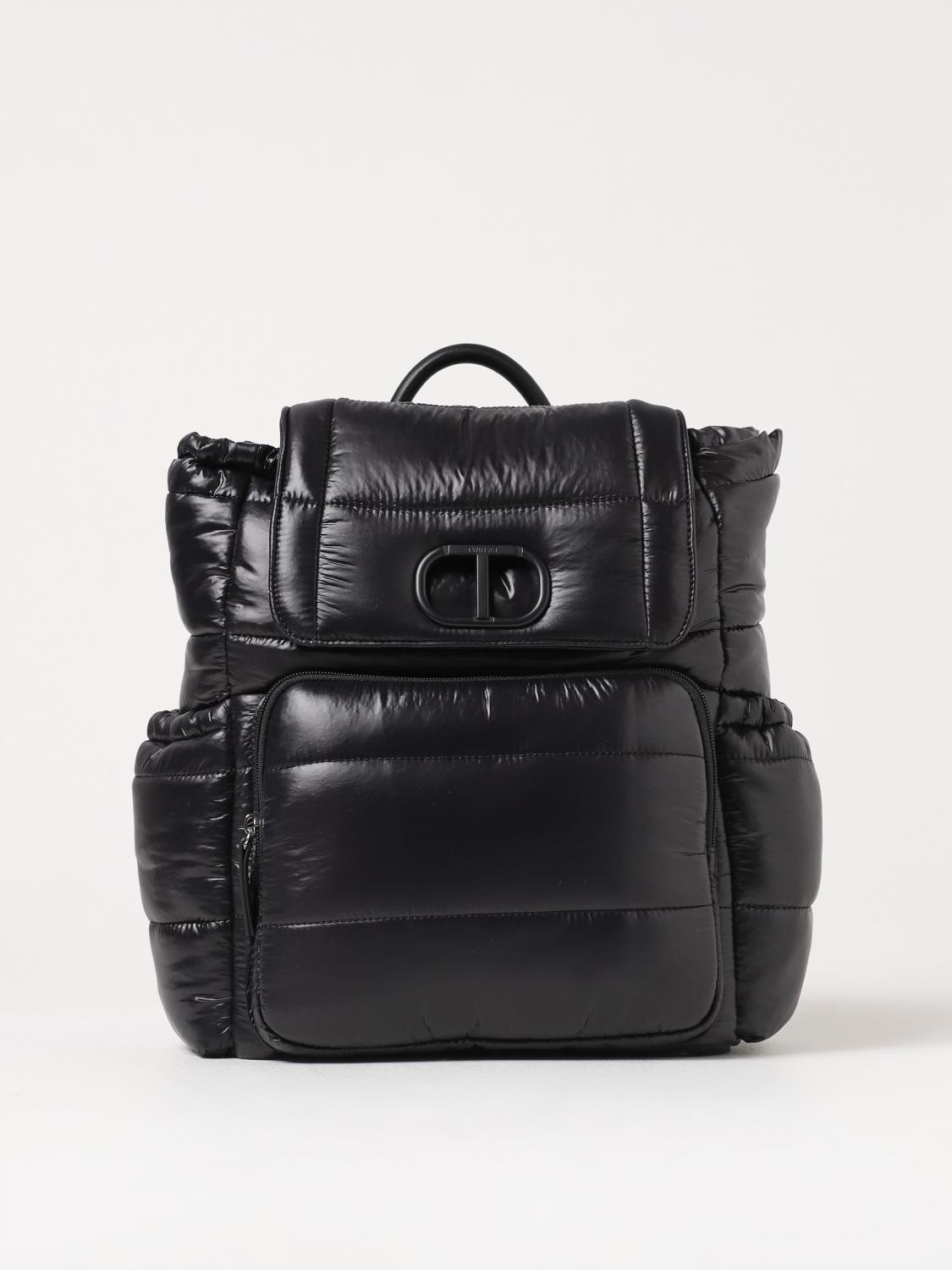 TWINSET: Zaino in nylon trapuntato Nero Zaino Twinset