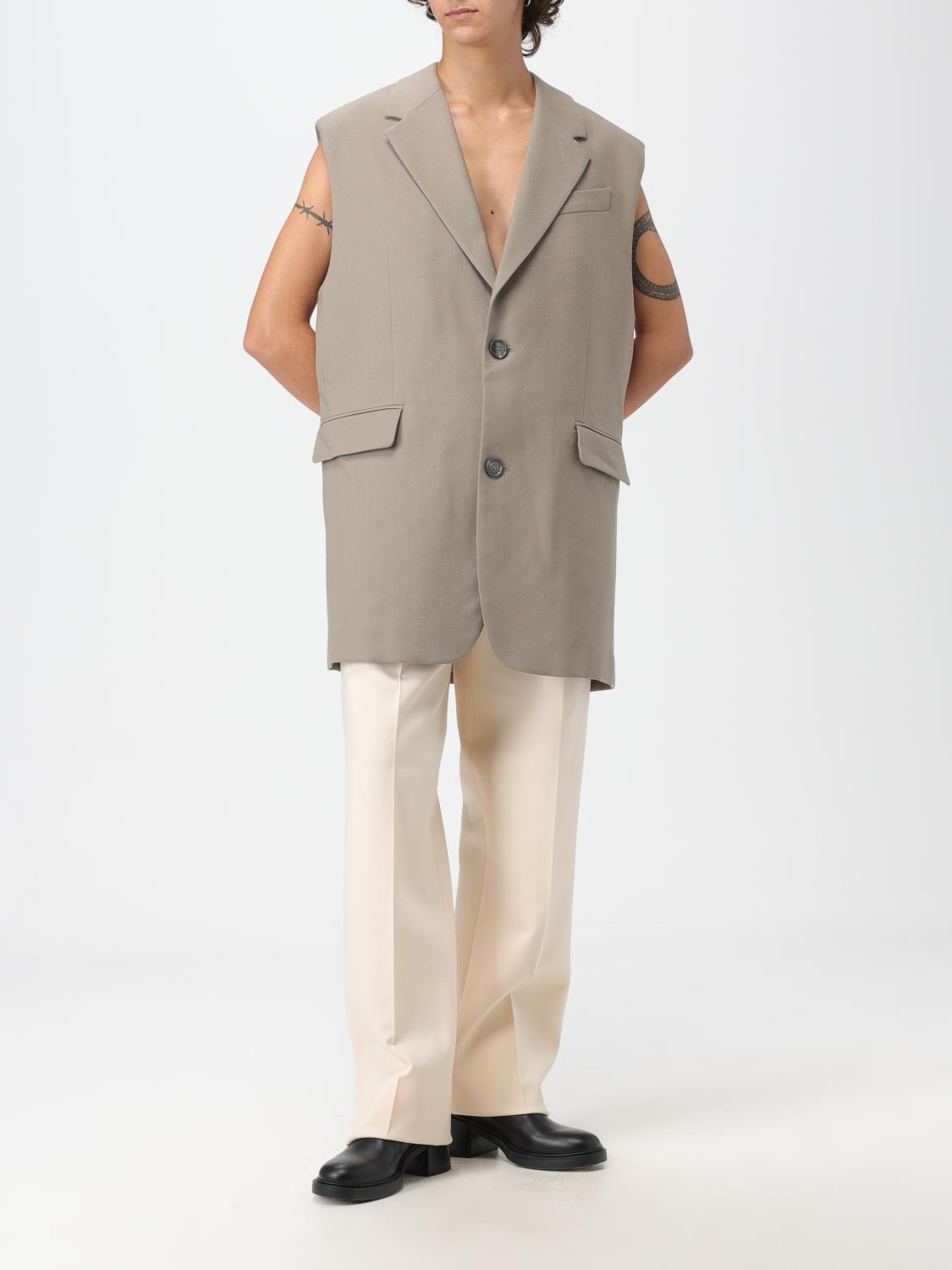 AMI PARIS GILET: Gilet Ami Paris in lana vergine, Beige - Img 2