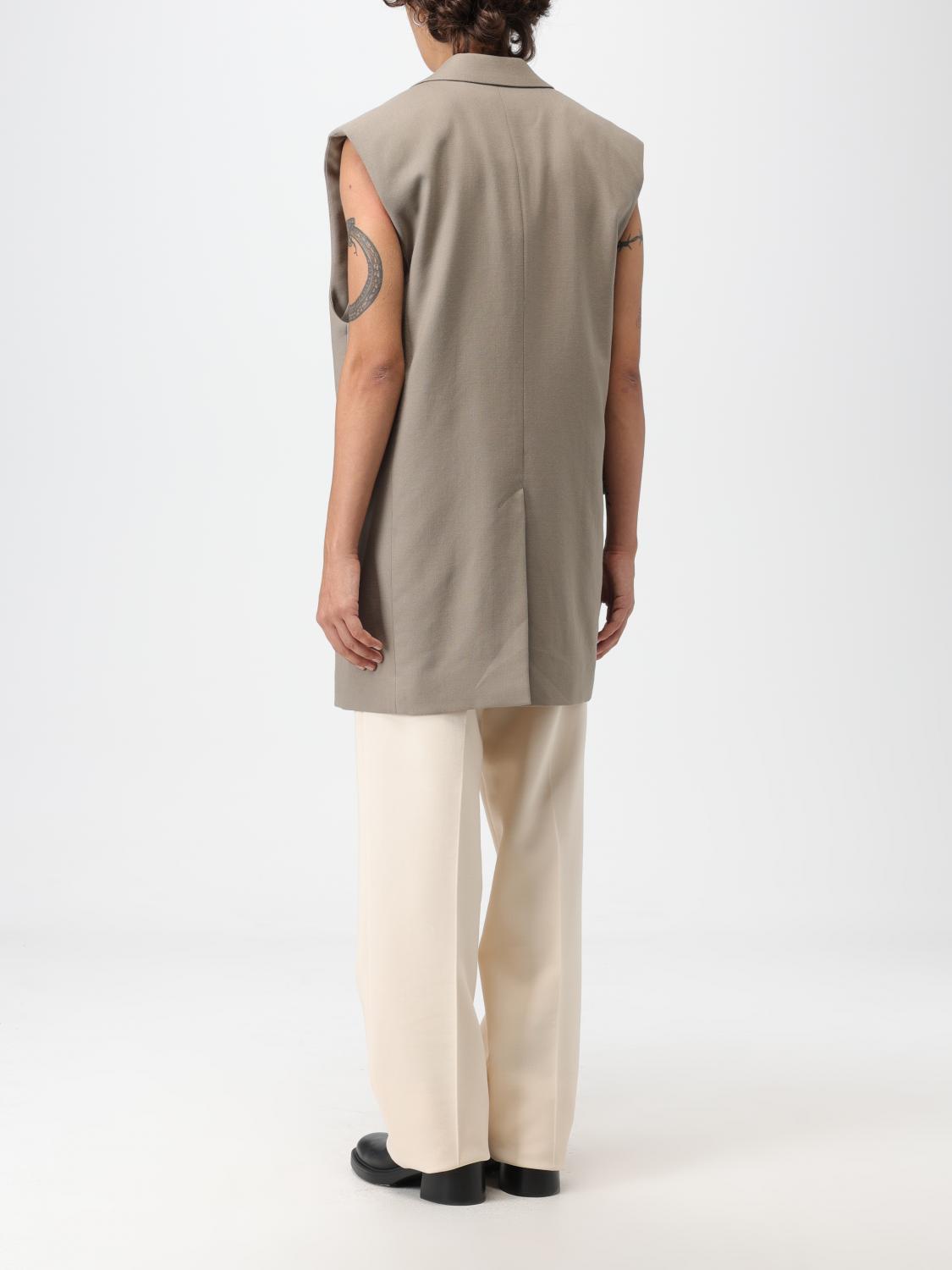 AMI PARIS GILET: Gilet Ami Paris in lana vergine, Beige - Img 3