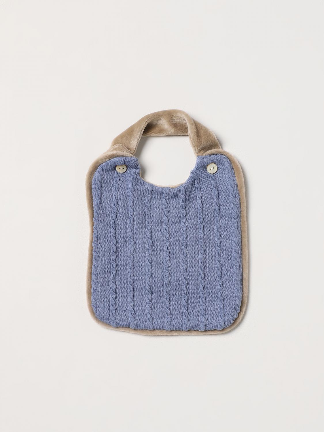 LA STUPENDERIA CORREDI BAMBINI: Bavaglino La Stupenderia in velluto di viscosa e misto cotone, Blue - Img 1