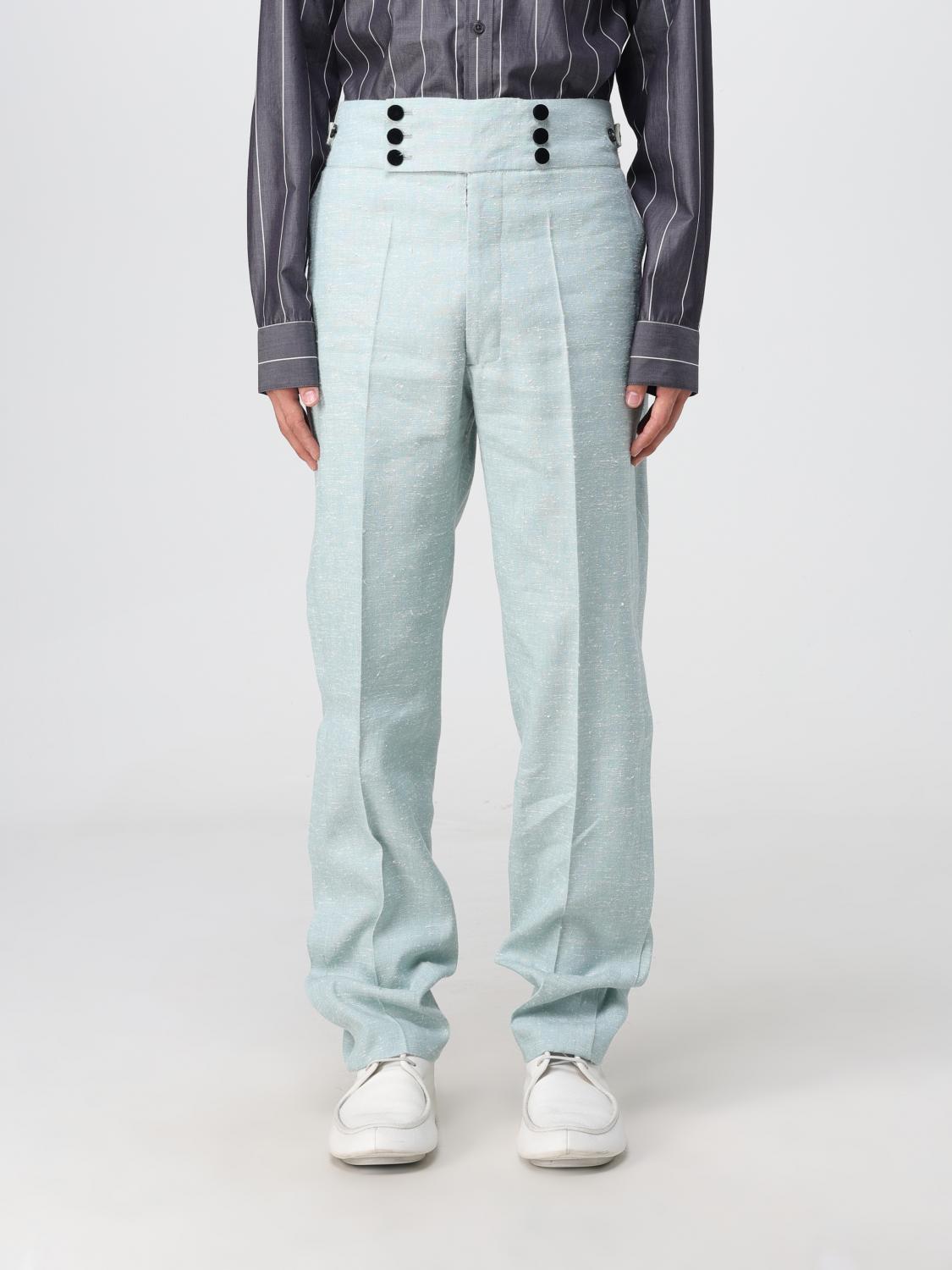 Maison Margiela Women's Pants Herringbone Blue