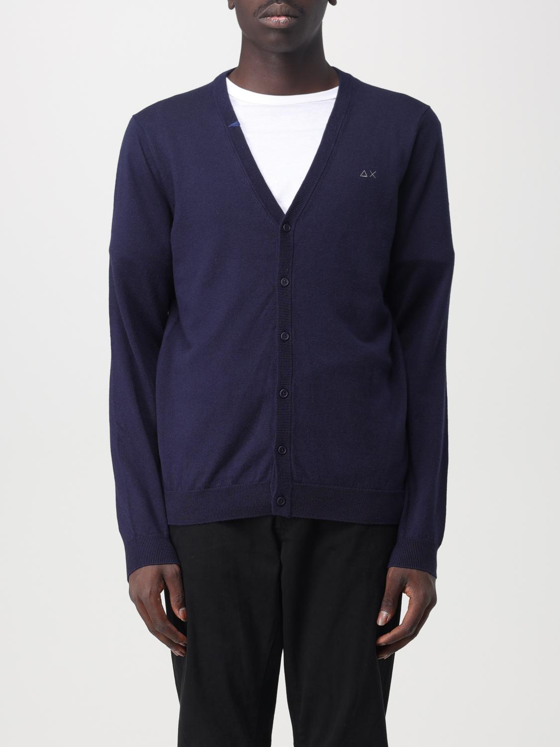 SUN68 CARDIGAN: Cardigan men Sun 68, Blue - Img 1