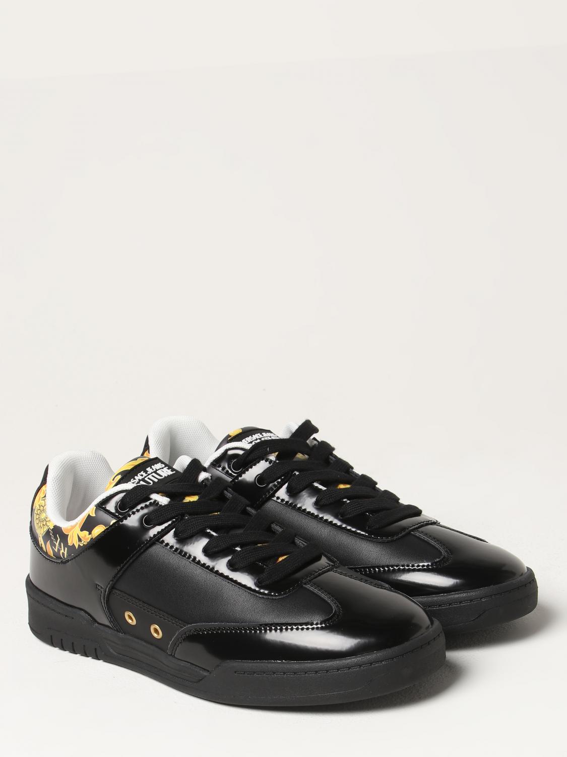 VERSACE JEANS COUTURE SNEAKERS: Versace Jeans Couture Brooklyn sneakers in leather with laces, Black - Img 2