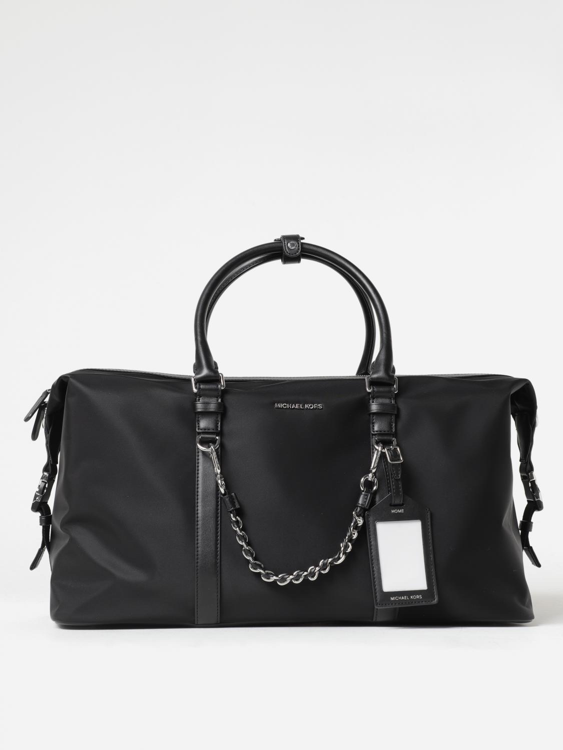 MICHAEL KORS VALIGIA: Borsone Brooklyn Michael Kors in nylon riciclato, Nero - Img 1