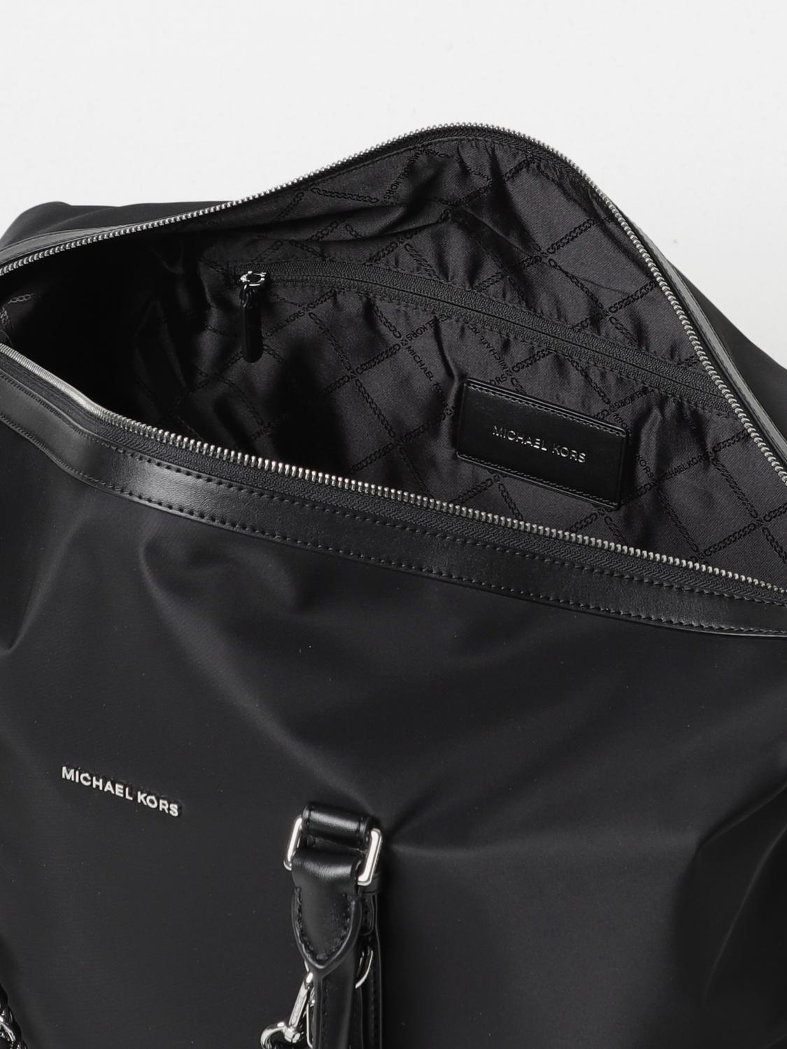 MICHAEL KORS VALIGIA: Borsone Brooklyn Michael Kors in nylon riciclato, Nero - Img 4