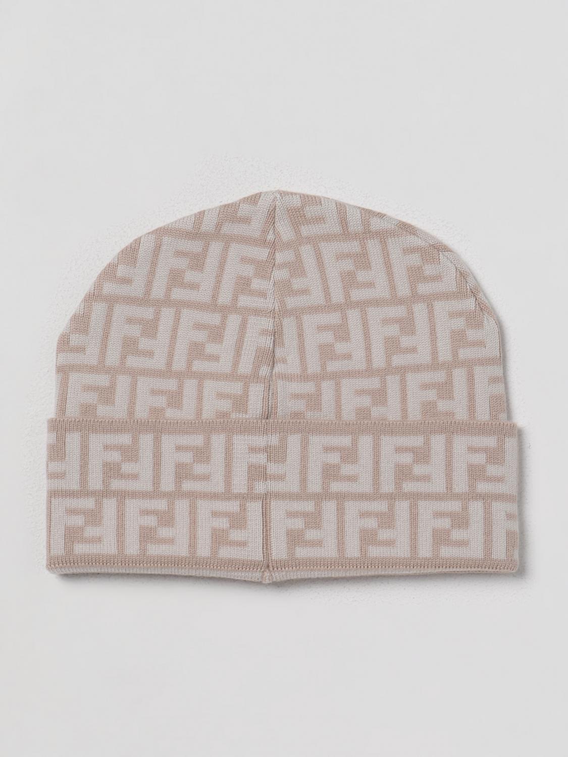 FENDI CAPPELLO: Cappello Fendi in lana con monogram FF jacquard, Avorio - Img 2