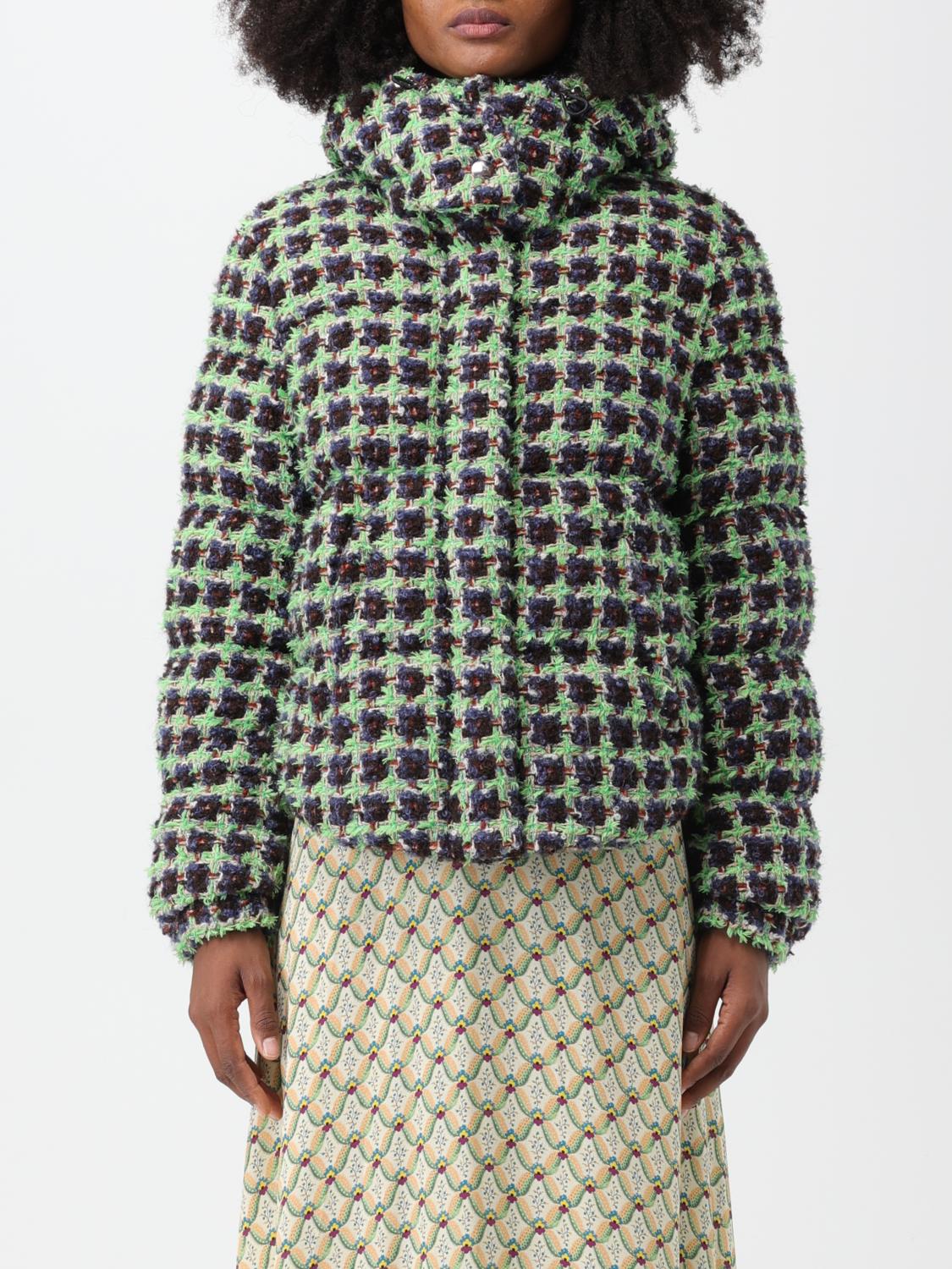 ETRO: down jacket in wool blend bouclé fabric Multicolor Etro