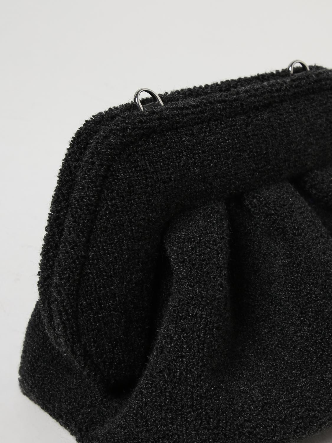 THEMOIRÈ BORSA A MANO: Borsa Tia Themoirè in spugna di cotone, Grigio - Img 3