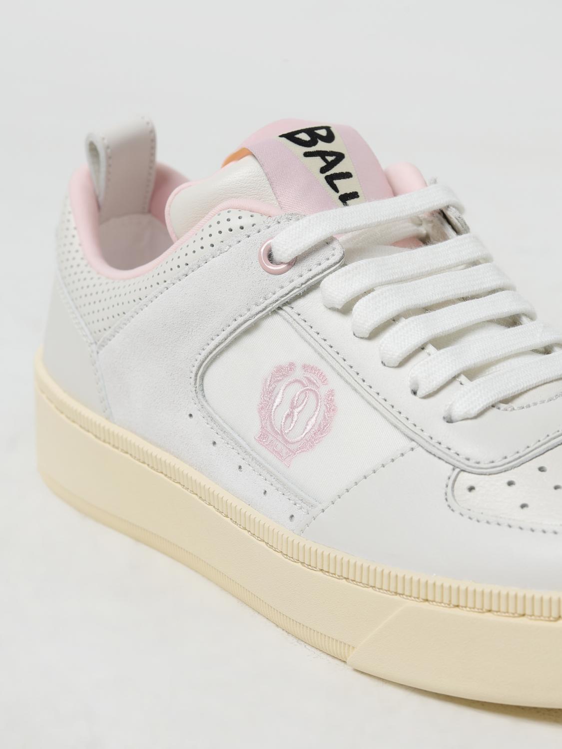 BALLY SNEAKERS: Sneakers Riweira Bally in pelle con logo ricamato, Bianco - Img 4
