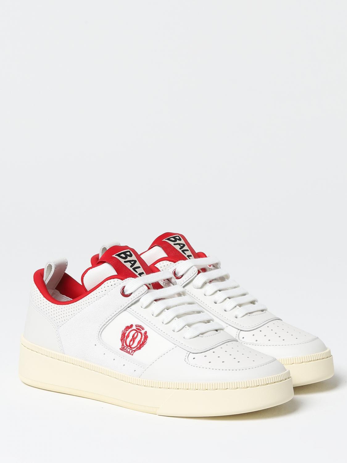 BALLY SNEAKERS: Sneakers Riweira Bally in pelle con logo ricamato, Bianco 1 - Img 2