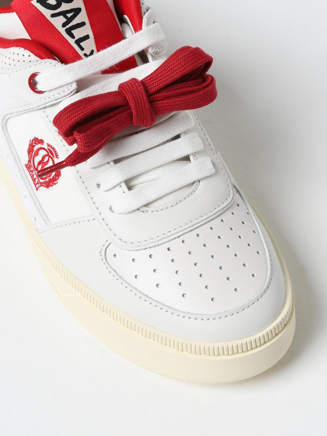 BALLY SNEAKERS: Sneakers Riweira Bally in pelle con logo ricamato, Bianco 1 - Img 4