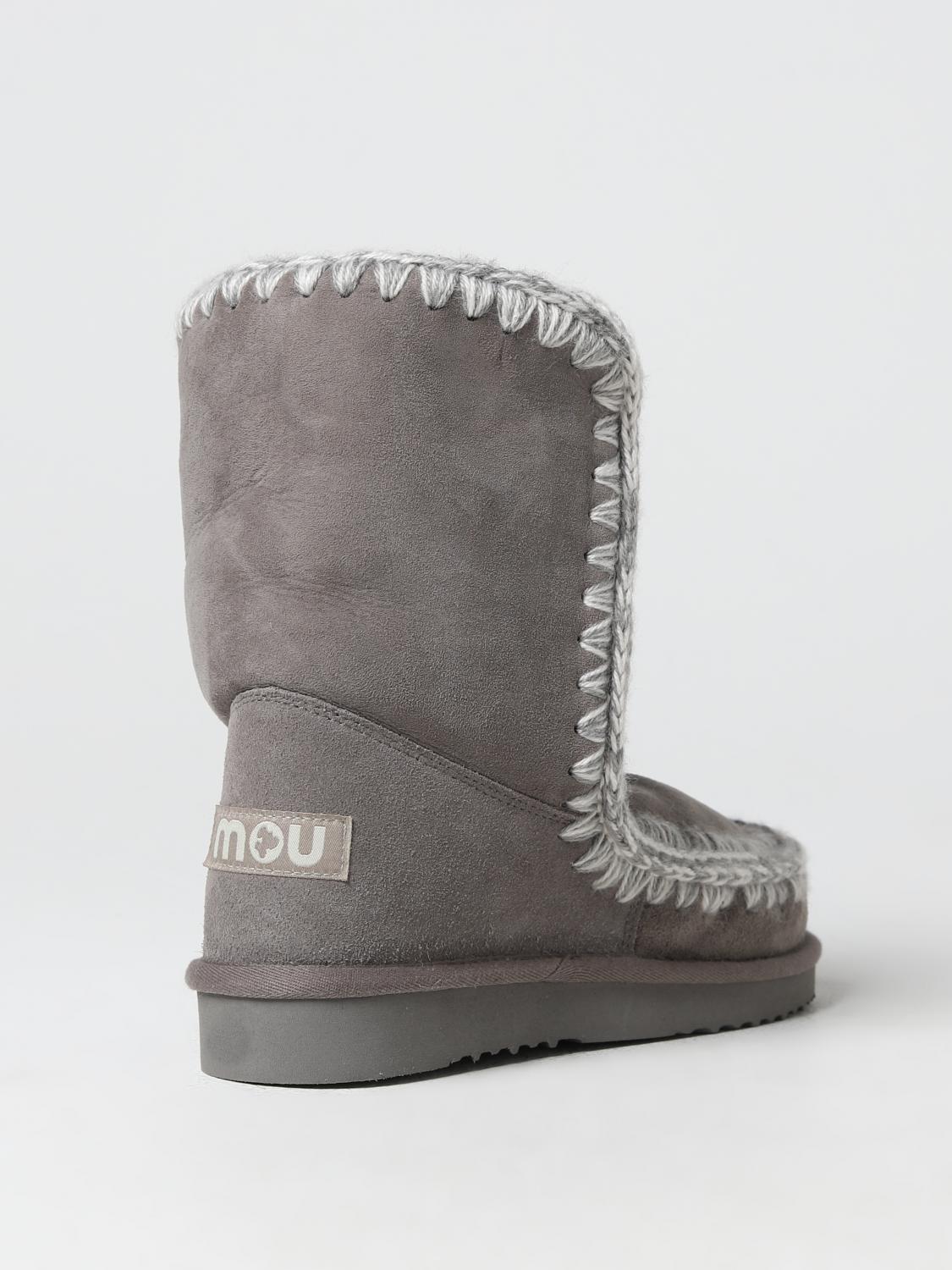 MOU BOTINES PLANOS: Botines planos mujer Mou, Gris 1 - Img 3