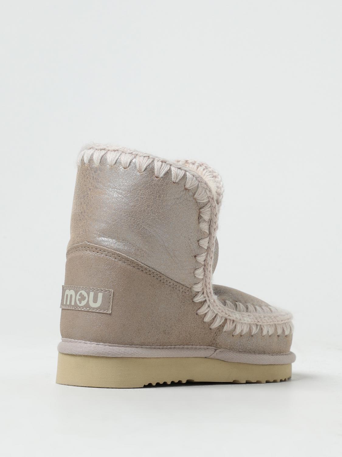 MOU BOTINES PLANOS: Botines planos mujer Mou, Beige - Img 3