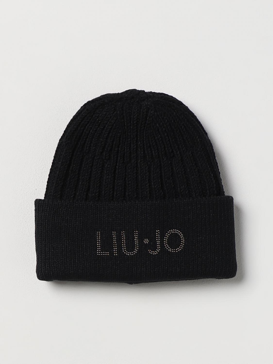 LIU JO CAPPELLO: Cappello Liu Jo in misto lana con logo con strass applicati, Nero - Img 1