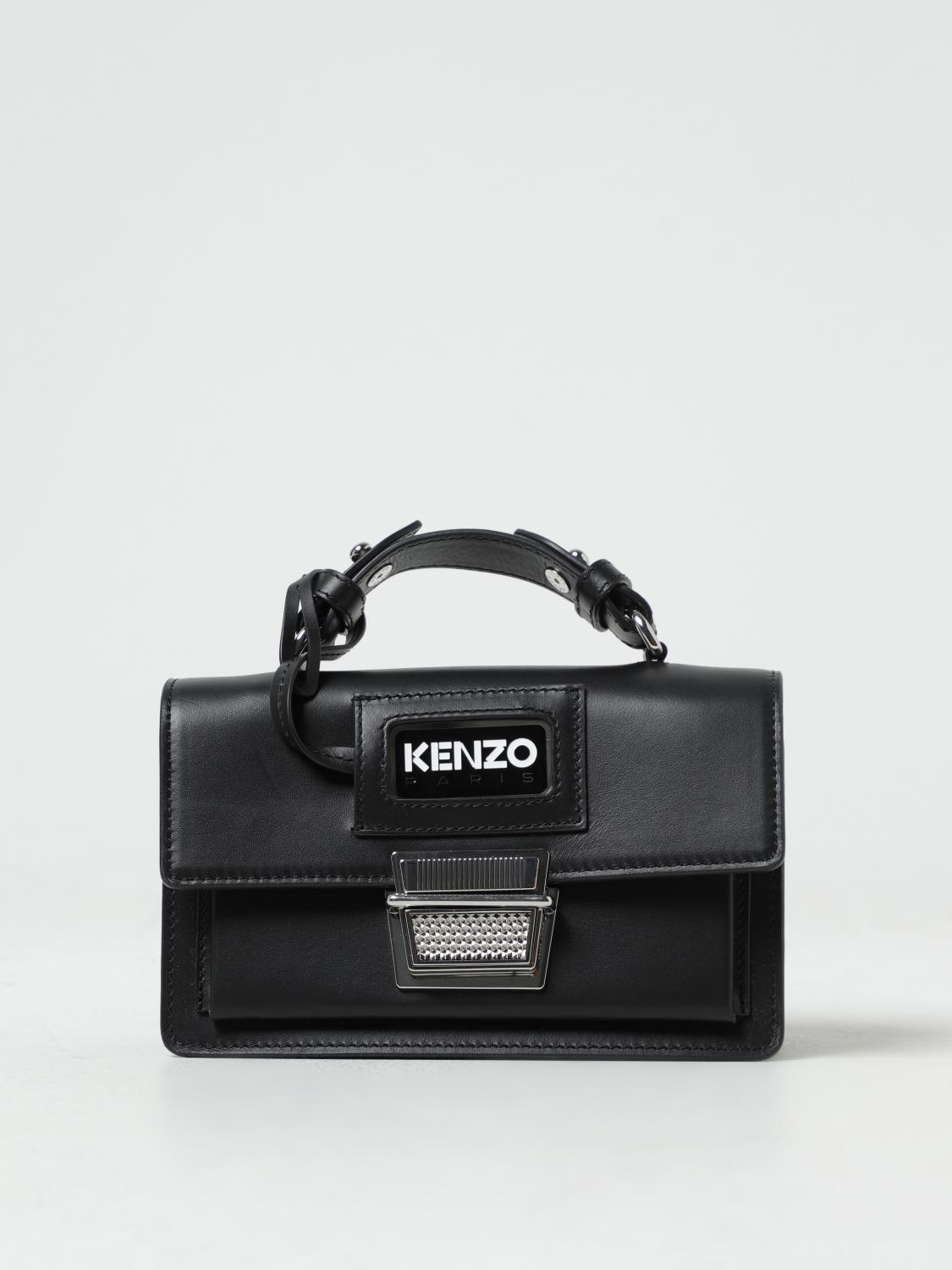 KENZO: Rue Vivienne leather bag - Black | Kenzo mini bag