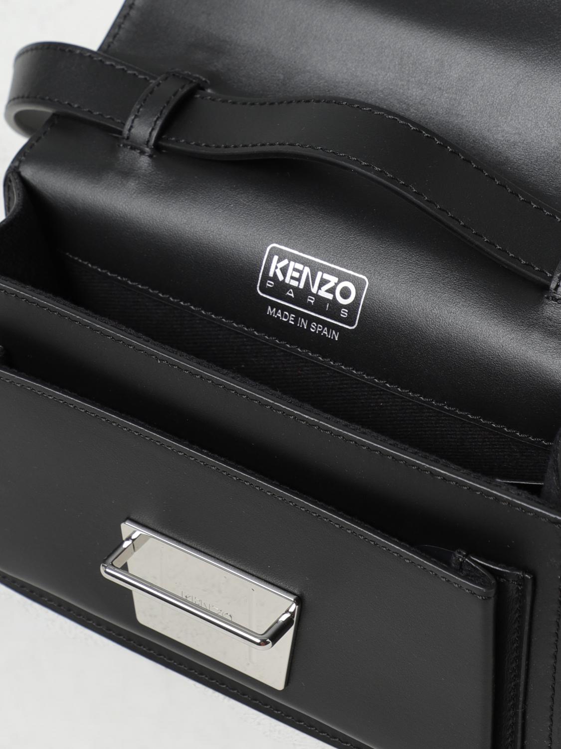 KENZO: Rue Vivienne leather bag - Black | Kenzo mini bag