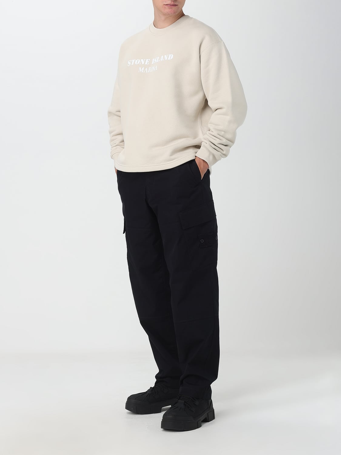 STONE ISLAND スウェットシャツ: スウェットシャツ メンズ Stone Island, イエロークリーム - Img 2
