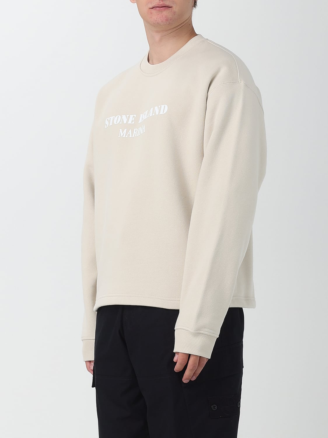 STONE ISLAND スウェットシャツ: スウェットシャツ メンズ Stone Island, イエロークリーム - Img 4