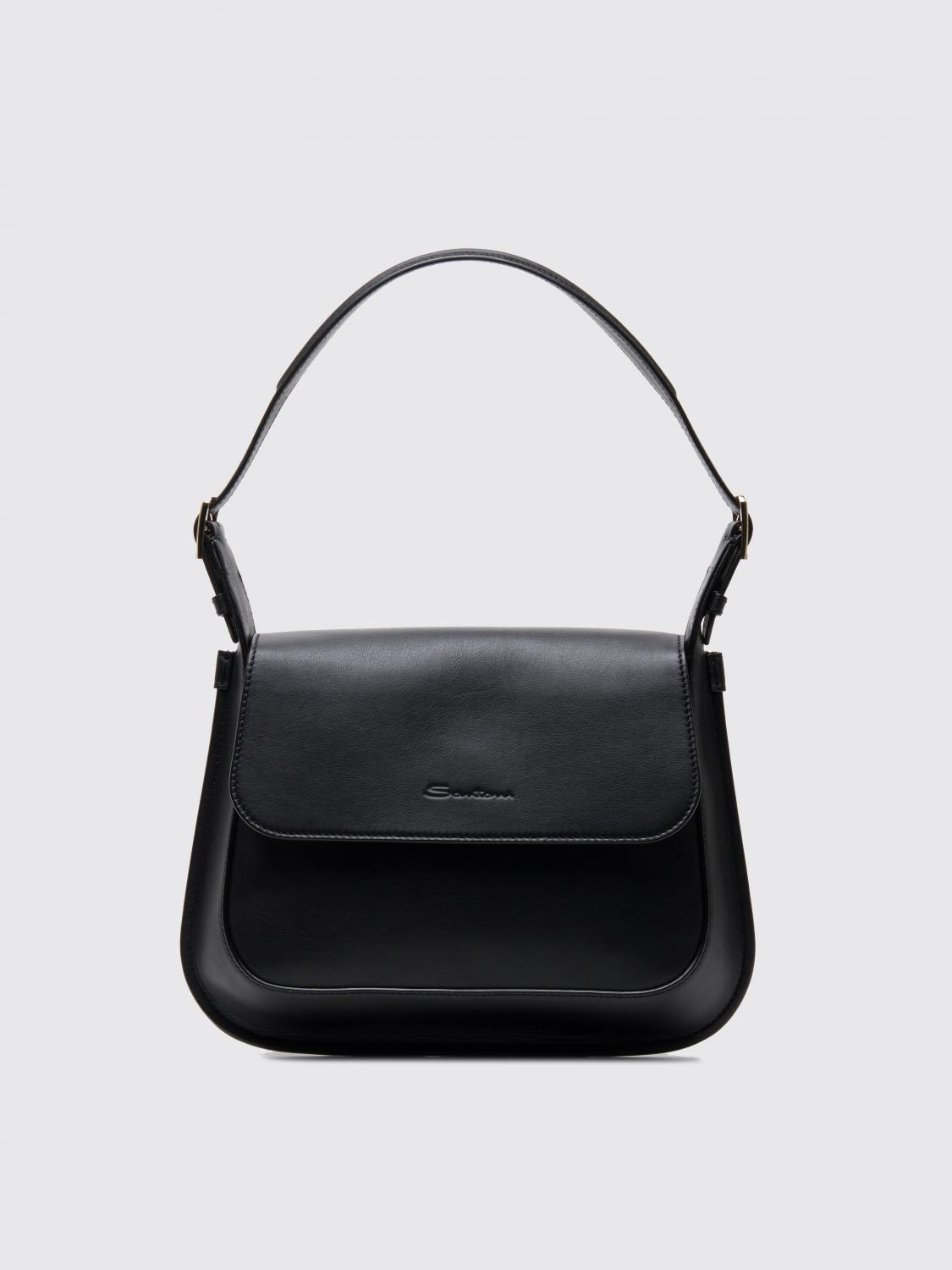 SANTONI BORSA A SPALLA: Borsa a spalla donna Santoni, Nero - Img 1