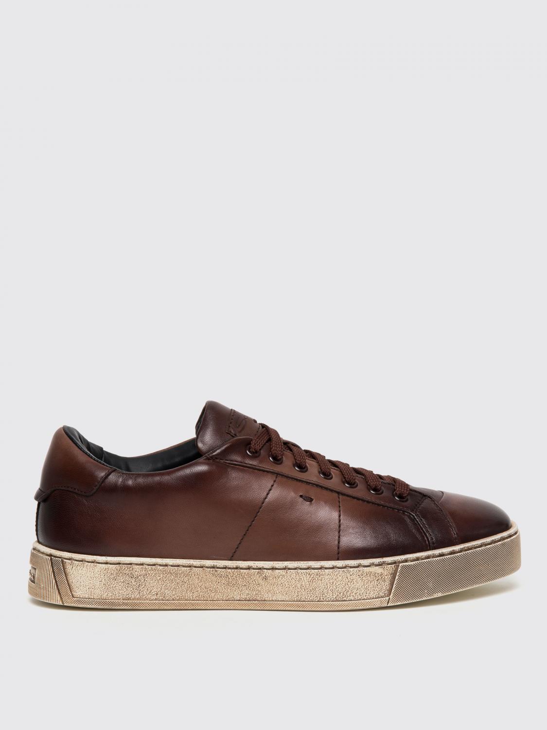 SANTONI: Sneakers uomo Marrone Sneakers Santoni