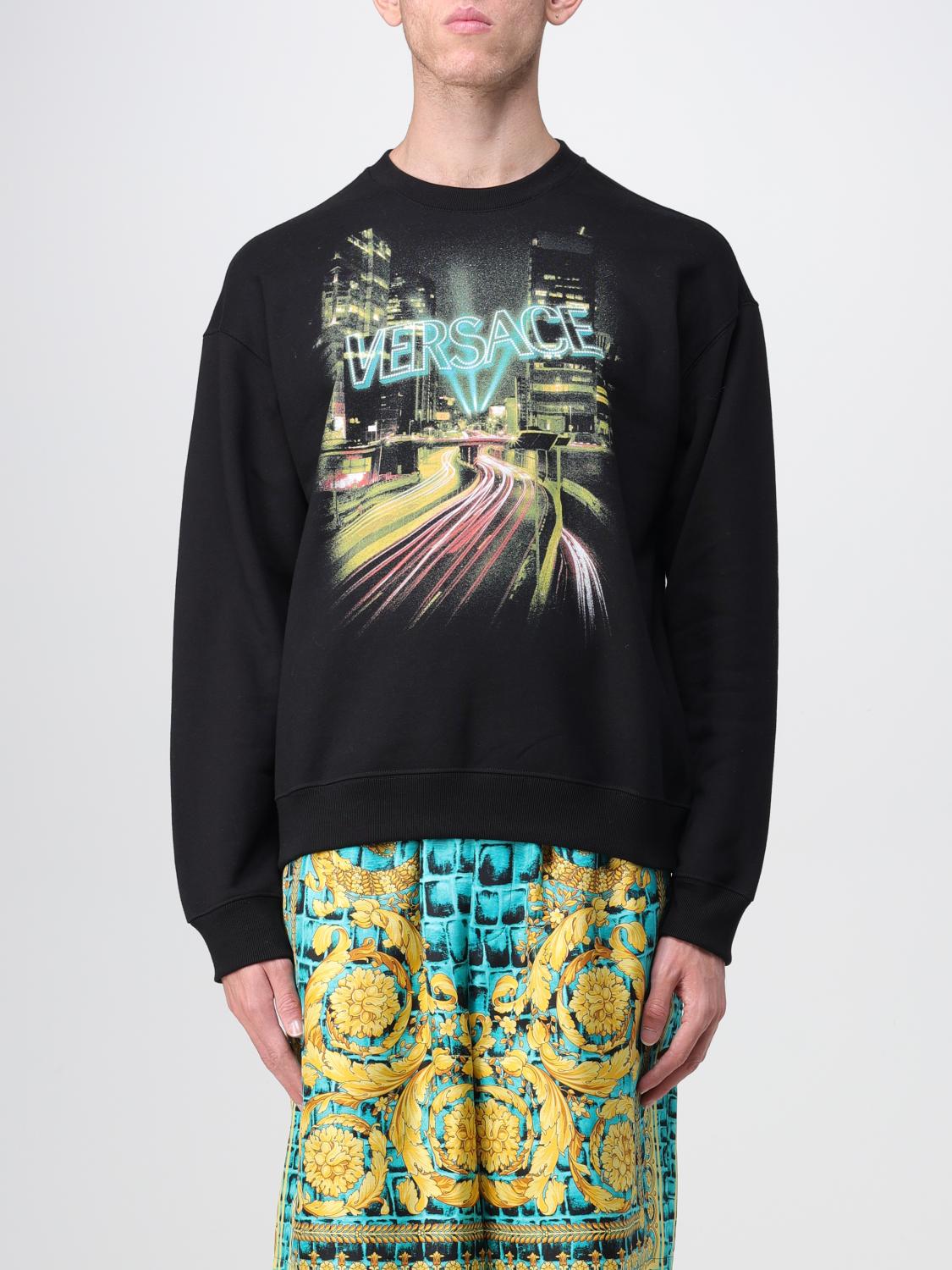 VERSACE SWEATSHIRT: Versace cotton sweatshirt, Black - Img 1