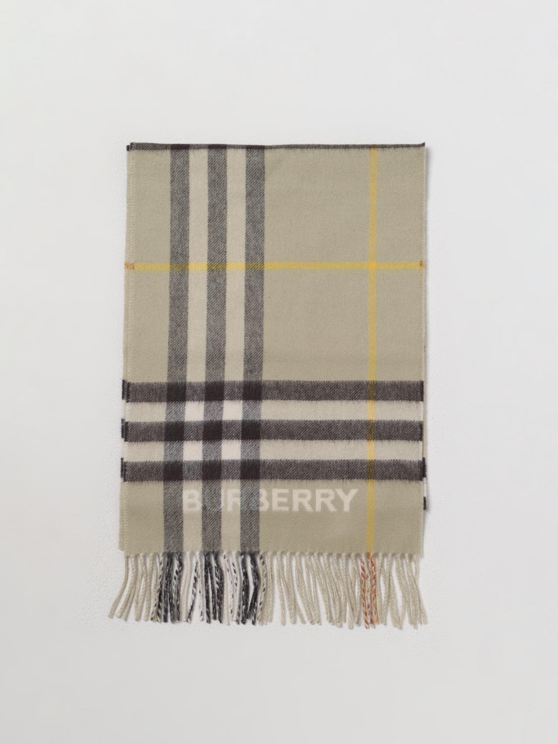 BURBERRY SCARF: Burberry cashmere scarf with Burberry Check pattern, Grey - Img 1