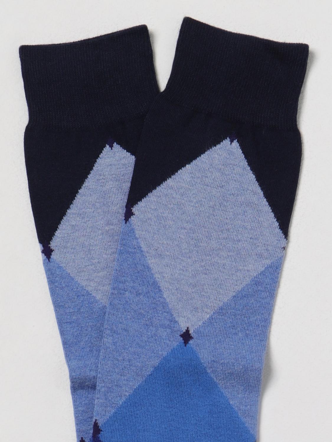 BALLANTYNE CALZE: Calze Ballantyne in cotone con motivo geometrico jacquard, Blue - Img 2