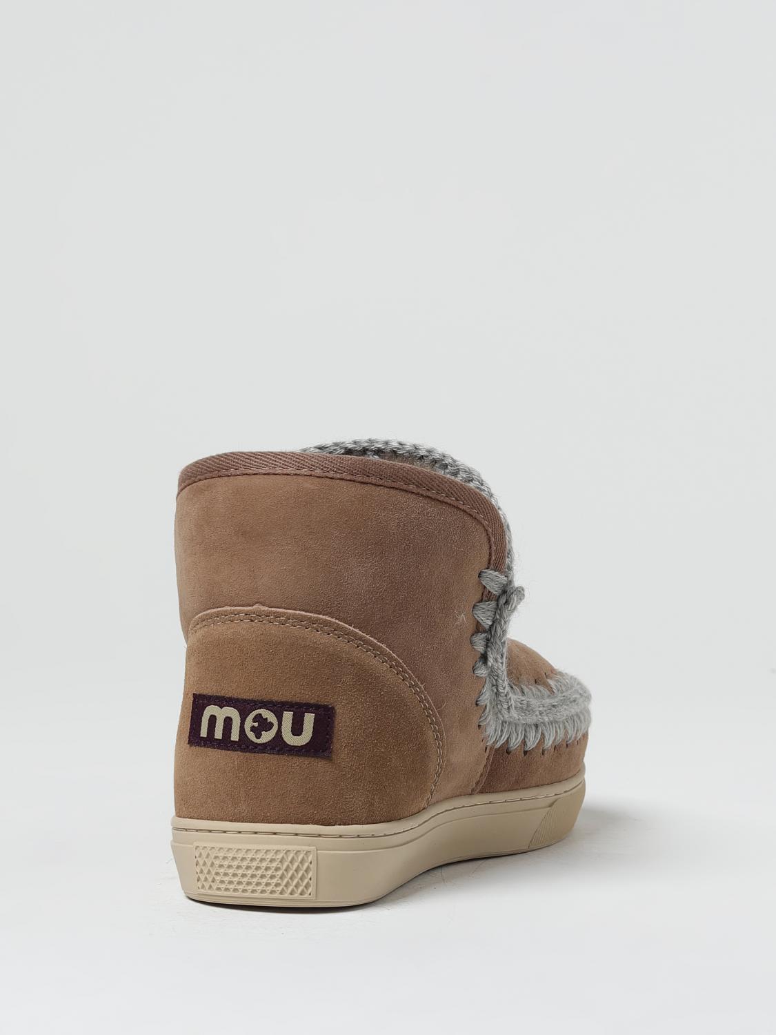 MOU STIVALI: Stivaletto Eskimo Mou in camoscio con cuciture di lana , Grigio 1 - Img 3