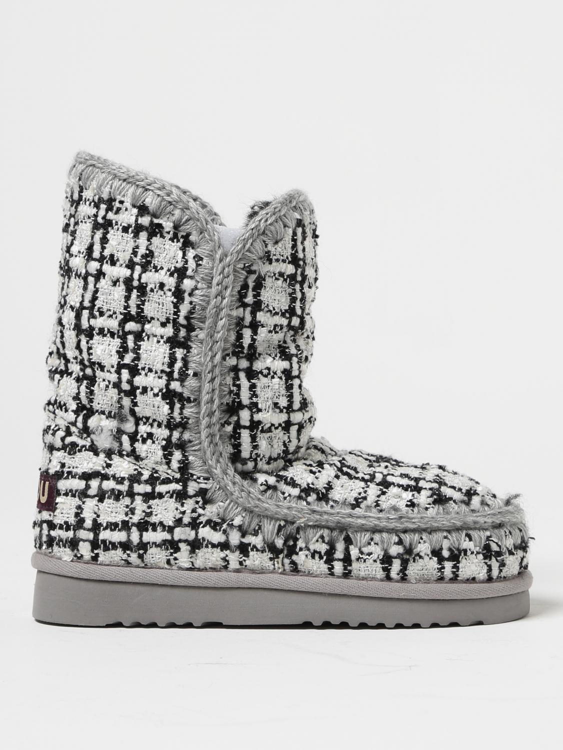 MOU STIVALETTI: Stivaletto Eskimo Mou in tweed, Bianco - Img 1
