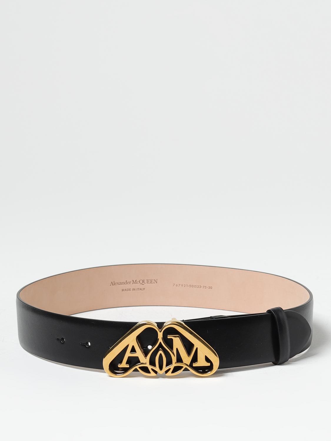 McQueen leather belt - Black | 7679211BR0T | GIGLIO.COM