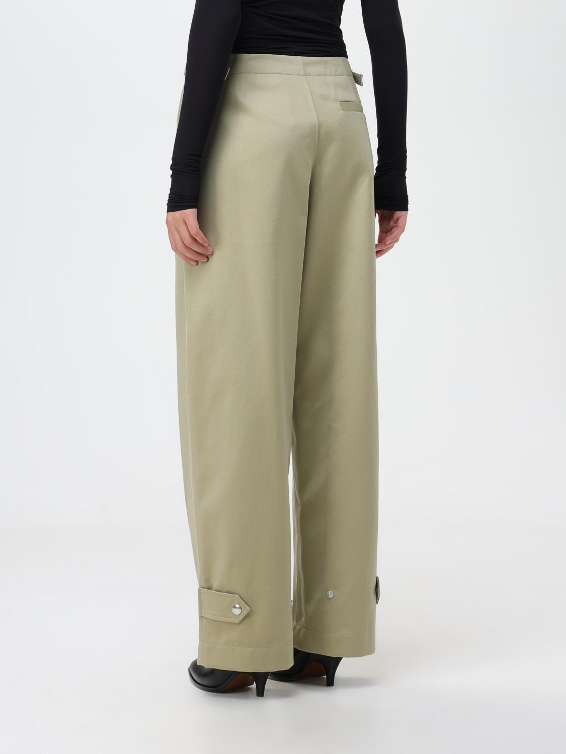 パンツ BURBERRY Woman Pants Green 8077505 Burberry Outlet: pants in cotton satin - Green | Burberry